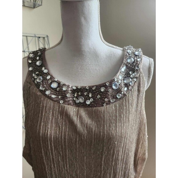 Laura Plus‎ sleeveless Beaded neck layerd gown 18 NEW - Picture 3 of 11
